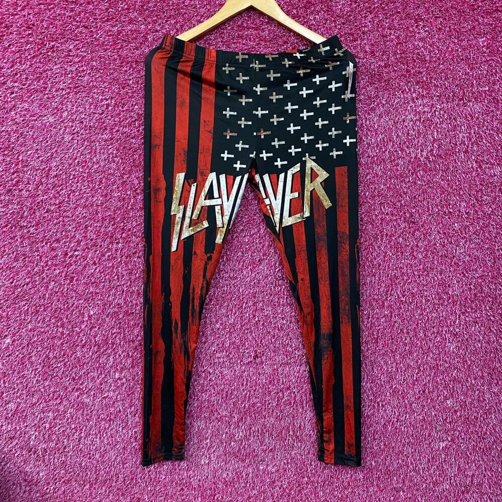 Iron Fist x Slayer Heavy Metal Band Leggings Large